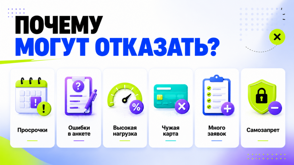 Основные причины отказа в займе на карту