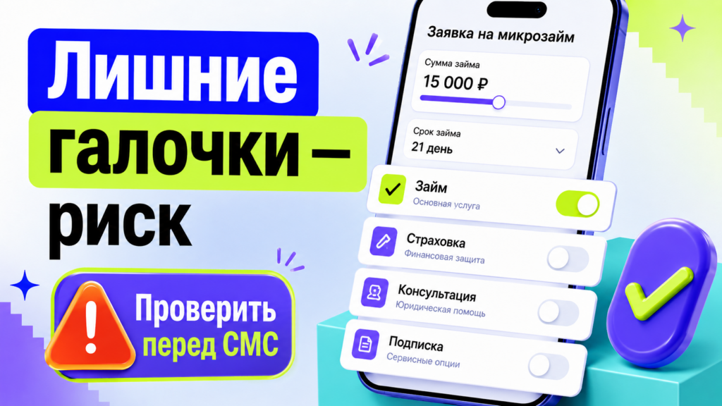 Проверка дополнительных услуг, страховок и платных подписок перед подписанием договора микрозайма