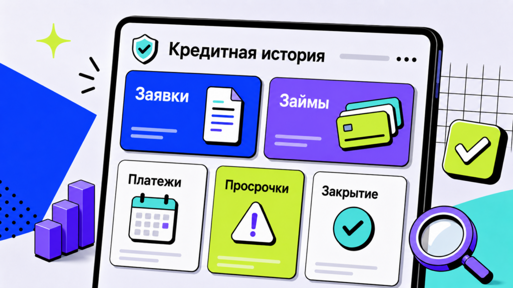 Кредитная история с данными о заявках займах платежах просрочках и закрытых договорах