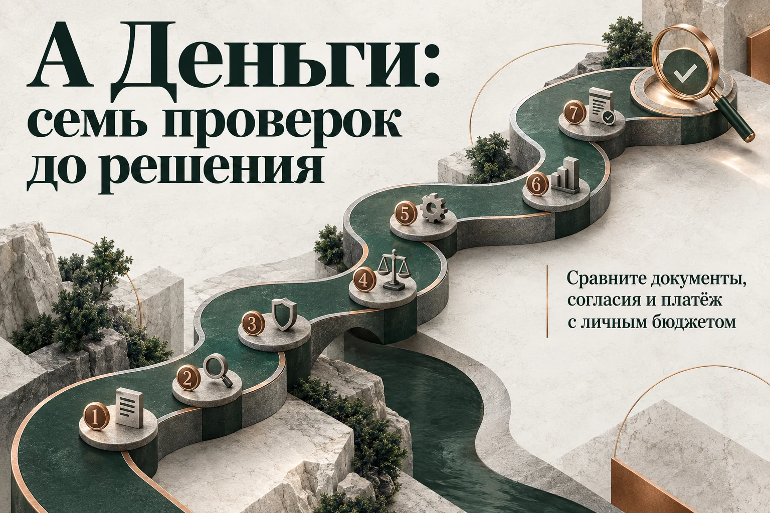 Изометрический маршрут из семи контрольных точек до подписания