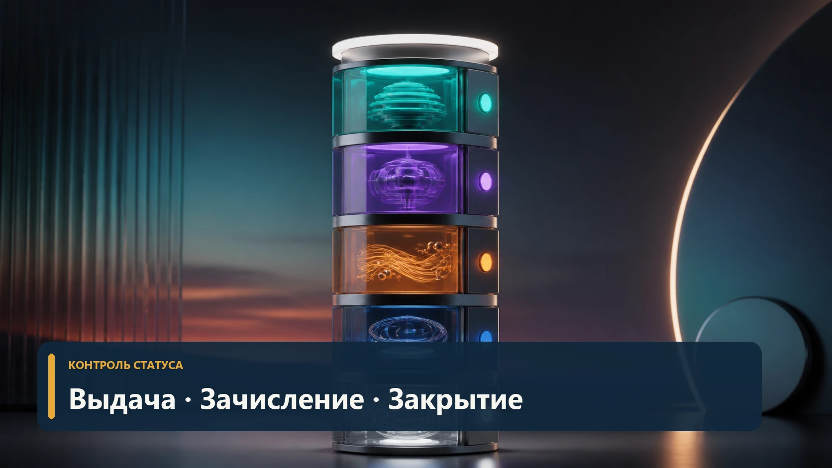 Модульная сигнальная башня статусов договора и платежа без людей