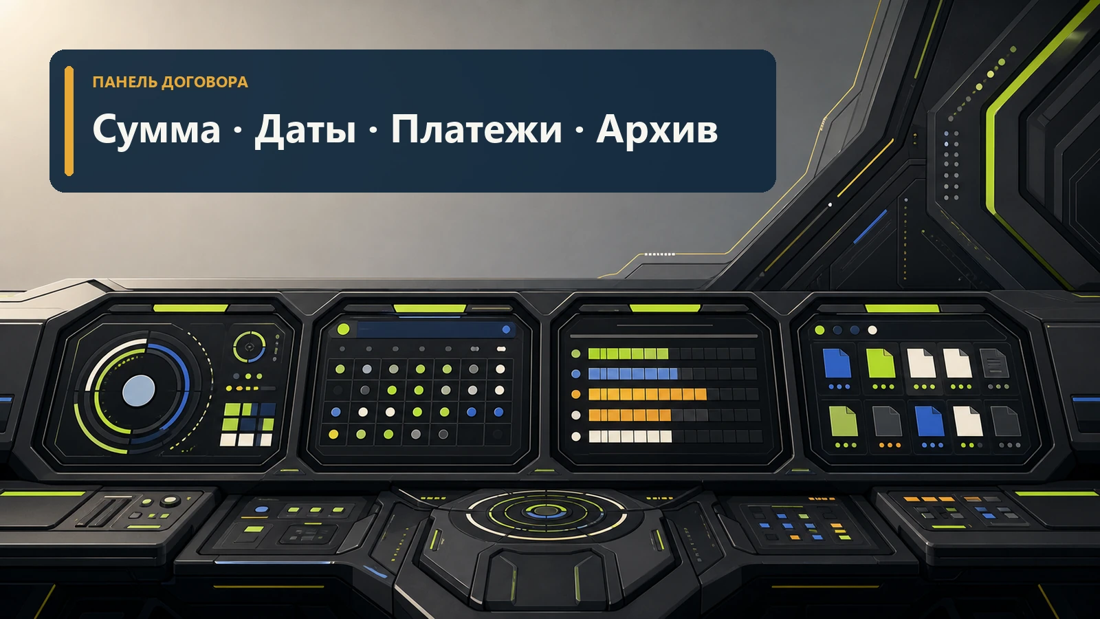 Модульная панель управления договором займа без людей
