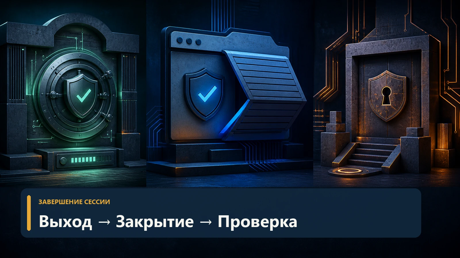 Протокол завершения финансовой сессии с выходом закрытием и проверкой без людей